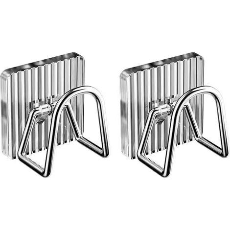 Lot de 2 porte-éponges de cuisine - Crochets étanches - Accessoires de cuisine pour le rangement et l'égouttement à la maison (transparent) (1/5)