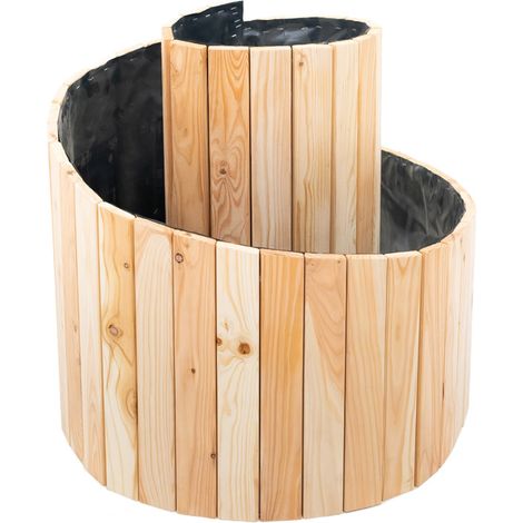 Westmann – Carré potager en bois de mélèze 400x55x77 cm – Spirale à herbes aromatiques – Construction durable et personnalisable – Jardinage sur balcon