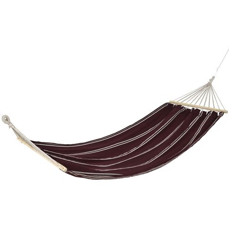 outdoor living Hängematte Lila mit wollweißen Streifen 200 x 100 cm - Polyester-Baumwolle (1/2)
