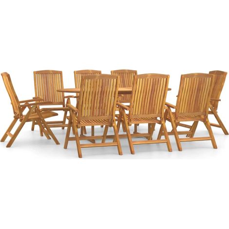 Maison Exclusive - Juego de comedor para jardín 9 piezas madera m (1/5)