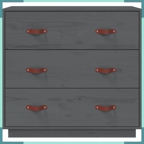 Buffet - 820109 - Gris - Bois massif de pin - 80 x 40 x 75 cm (1/5)