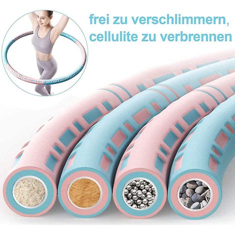 Cerceau de fitness, cerceau d'exercice, anneau de hula en mousse amovible à huit sections, cerceau de fitness lesté et rembourré en mousse pour adolescents et adultes, fitness et danse (1/2)
