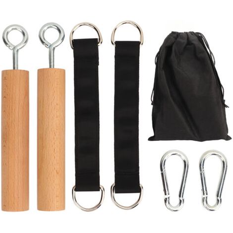 Poignées de traction en bois confortables pour développer la force musculaire, idéales pour l'escalade et les tractions (hommes). (1/5)