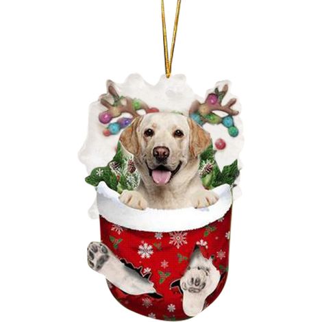 Ornement Chien - Décoration Arbre De Noël En Plastique - Pour Intérieur Extérieur Voiture - Lot De 1 (1/4)