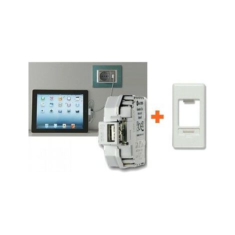 Fanton caricatore presa USB 5V 1,2A compatibile Gewiss System bianco - 82890-GB
