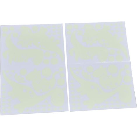 Lot de stickers muraux phosphorescents dinosaures mignons pour chambre d'enfant, autocollants lumineux dans le noir (vert) (1/5)