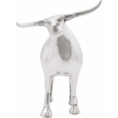 Sculpture de taureau Argent 20 x 17 x 23 cm Aluminium CFW406002 (1/5)