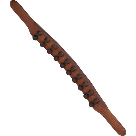 Bâton de massage en bois (lot de 2) avec 20 points de massage pour améliorer la circulation sanguine. Convient pour le dos, les jambes et la taille. (1/5)