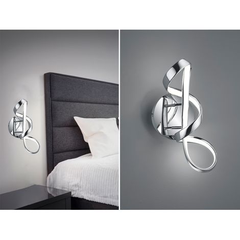 Wandleuchte Perugia Design Bow Chrom Led Dimmer 4000k Trio Lighting (1/5)