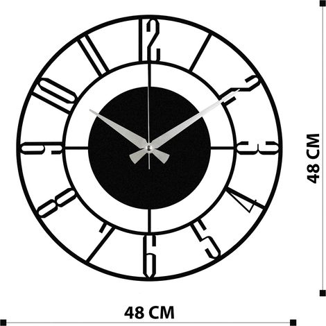 Orologio da parete in metallo, orologio decorativo, stile industriale Clock Nero (1/5)