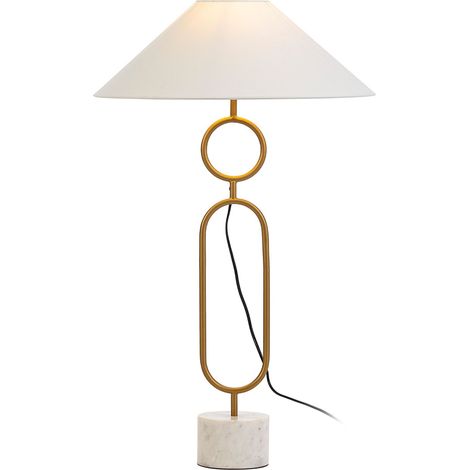 Lampe de Table 12x12x70 Marbre blanc/Métal doré sans abat-jour (1/4)