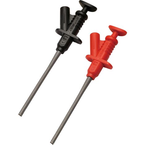 Rs Pro – Pince grippe-fils 5A – Sonde 4mm – Longueur 160mm – Couleur rouge/noir – Matériau de contact en bronze