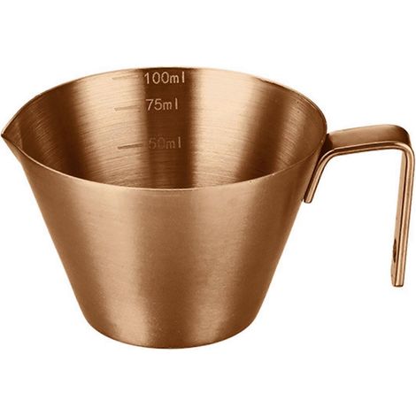 Tasse doseuse à expresso en acier inoxydable, tasse à café compacte pour baristas amateurs, outils professionnels pour le latte art, design facile à verser, or rose (1/5)
