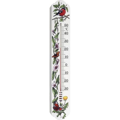 TFA Dostmann Analoges Innen-Außen-Thermometer Thermometer Weiß, Blumen 12.3040.20