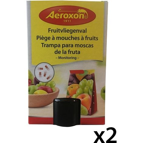 2 trappole per coda per mosche di frutta Airxon - include 2 barattoli 40 ml di naturale attraente