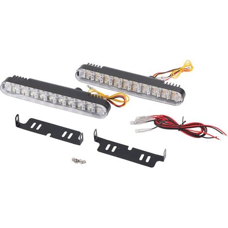 Soavoa Feux Diurnes LED 12V DC avec Clignotants Intégrés Étanches pour Voiture Universelle Lot de 2 Modules Lumineux (1/5)