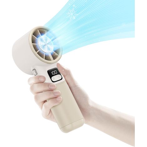 Ventilateur Portable, Vitesse Régulable (1-100), Mini Ventilateur Pliable, Affichage Numérique, Idéal pour Voyages/Maison/Bureau/Camping (Blanc) (1/5)