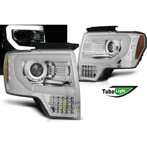 Paire de feux phares Ford F150 MK12 08-14 Tube Light chrome-32191562 (1/3)