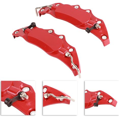 Universelle Bremssattel-Schutzabdeckungen aus hochfester Aluminiumlegierung, rot, kleine Größe (1/5)