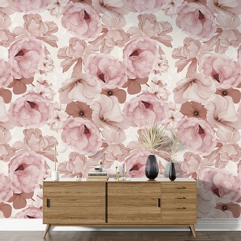 Papier peint motif XL - Motif floral - 2 LÉS de 65x260 cm - Surface L 130 x H 260 cm (1/5)