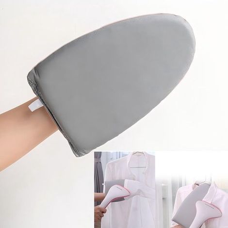 Mini planche à repasser portable avec gant de repassage, compacte et pratique pour la maison, gant avec boucles de doigts, résistante à l'eau et à la chaleur, gris (1/5)