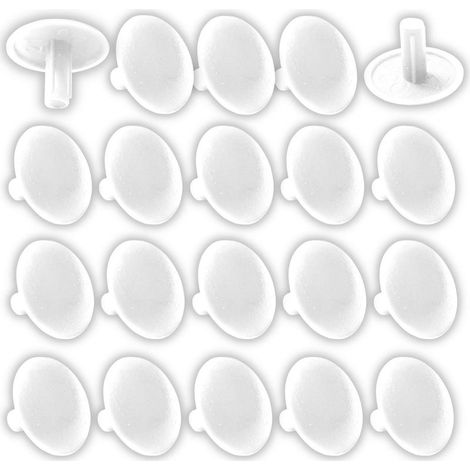 20x Cache vis plastique universel 3x12x6mm cruciforme capuchon trou protection masque, blanc (1/3)