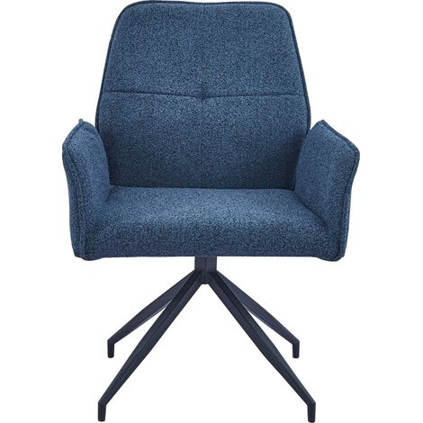 Lot 2 Chaises de Bureau Lutetia Tissu Tweed Anthracite Pieds Métal Noir 65x62x88cm