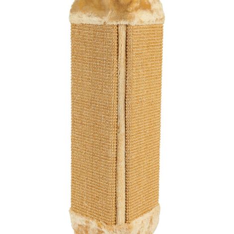 Tavoletta tiragraffi per angoli in sisal e peluche 32x60cm marrone