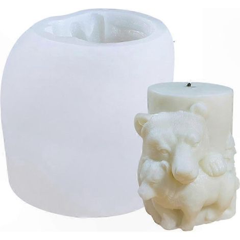 3D-Silikonform für Seife mit Bär und Elch, Kerzen- und Schokoladenform, Zuckerpaste, Kuchen, handgefertigt (1/4)