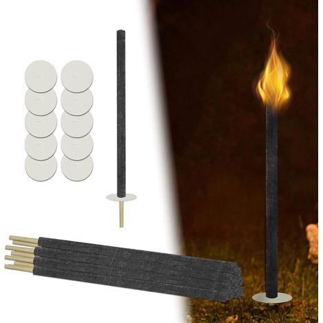 Torches en Cire Lot de 25 Torches de Jardin avec Poignée Extra Longue Torches en Cire Naturelle, pour Pâques, Nouvel NAIZY (1/5)