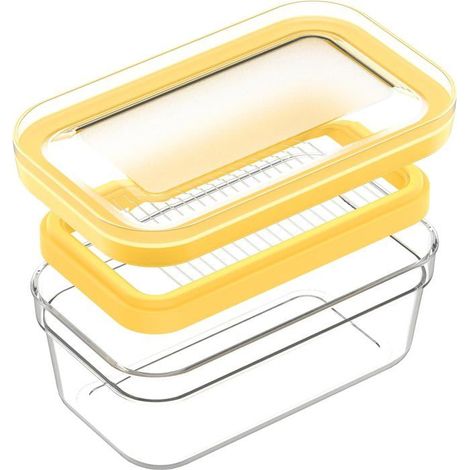 Ecleanfy - Trancheuse à beurre hermétique, boîte de conservation du beurre au réfrigérateur avec couvercle (280 g)