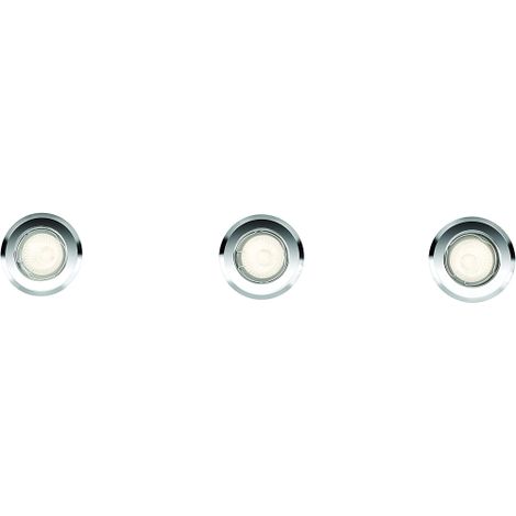 Philips Lighting Enif Set 3 Faretti da Incassi Fissi Senza Lampadina, Cromato, 9 x 9 x 10 cm (1/3)