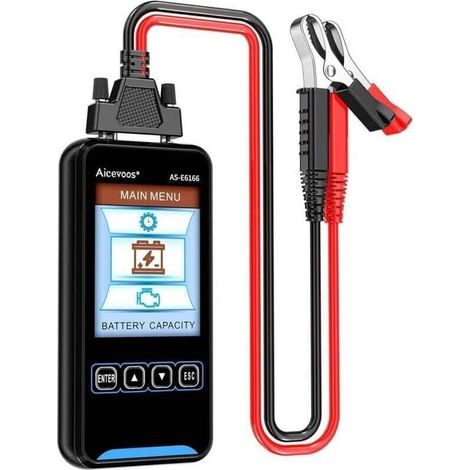 Testeur de Batterie, Testeur Batterie Voiture, 100-2000 CCA Testeur de Batterie pour Auto Testeur de Batterie 12V/24V Testeur Batterie (1/4)