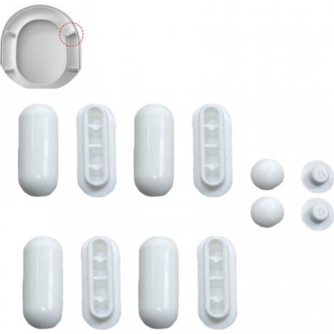 Set mit 8 Schutzpads für WC-Sitz, Bidet-Sitzbefestigung, Einsteck-Ersatzpad, geräuschdämpfendes Kissen (1/3)