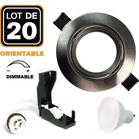 20 EinbauEinbaustrahlers schwenkbar Alu gebürstet GU10 6W Dimmbar Warmweiß 3000K
