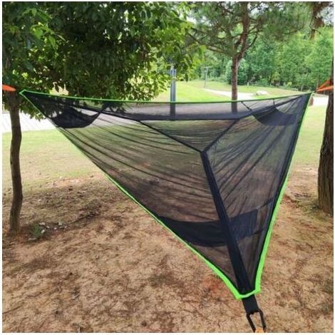 Autres Grand Hamac Aérien Triangulaire pour Arbre de Camping Hamac Portable Multi-Personnes Conception pour 3 Personnes pour Voyage Arrière-Cour Extérieur Jardin Camping-Muntra (1/5)