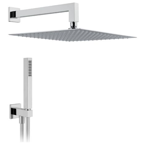 KIT SOFFIONE DOCCIA QUADRO Misura: L. 250x250 - Braccio L. 350 mm (1/2)