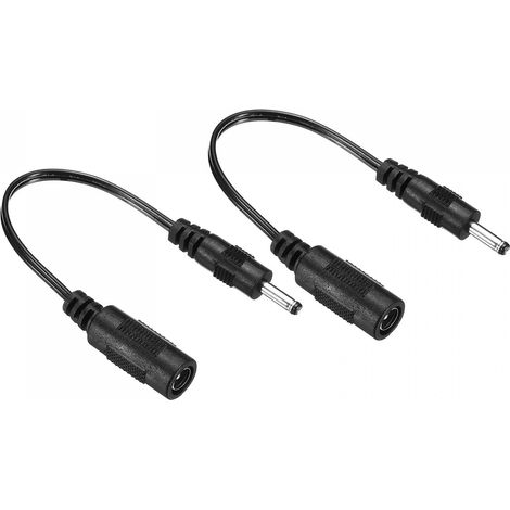 Rallonge Câble Dc 5,5x2,1mm Femelle-3,5x1,35mm Mâle Noir 2Pcs (1/5)