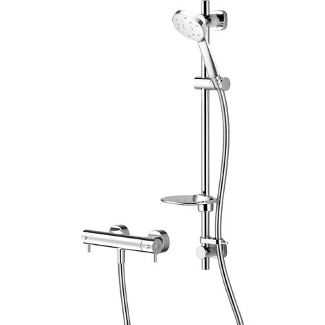 Deva Kiri Satinjet MK2 Low Flow Cool Touch Bar Shower with Easy Fit Shower Kit - Chrome (1/3)