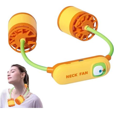 Ventilador de cuello，ventilador portátil de cuello，ventilador portátil silencioso sin aspas con 3 velocidades para oficina (1/2)
