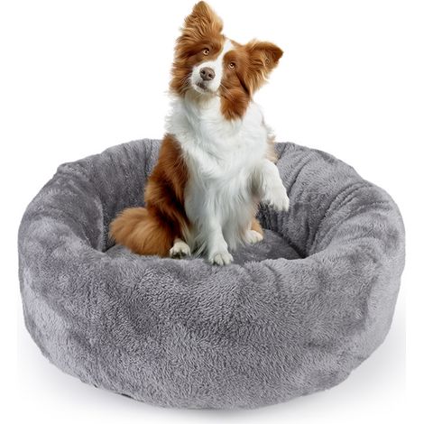 1 Panier donut, forme donut, peluche douce, fond antidérapant, lavable en machine, pour chien et chat (1/5)