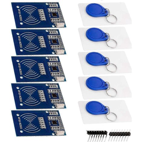 Kit RFID RC522, module lecteur SPI 13,56 MHz avec carte à puce et puce, compatible Arduino et Raspberry Pi. (1/5)