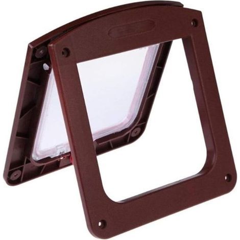 Chatiere Chat Puce Chatiere pour Chat Chatières pour Portes Volet Porte pour Chien Chat Rabat avec Tunnel Smart Chat Rabat Brown (1/4)