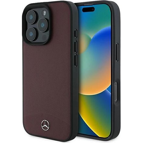 Mercedes MEHMP16X23RBARR iPhone16 Pro Max 6.9 rojo/rojo funda rígida de cuero texturizado y liso MagSafe (1/5)