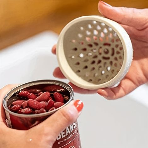 Passoire en silicone pour boîtes de conserve mini alimentaire cuisine compacte égoutter les ustensile portable (1/5)
