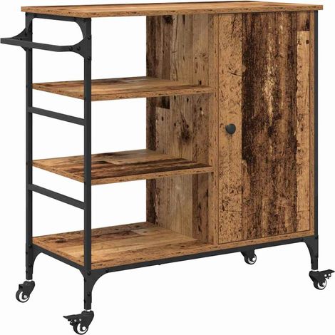 Maison Exclusive - Carrello da Cucina Legno vecchio 87,5 x 39 x 84,5 cm