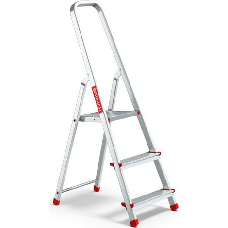 Escabeau domestique pliant en aluminium à 3 marches avec crochet, charge maximale 125 kg. (1/5)