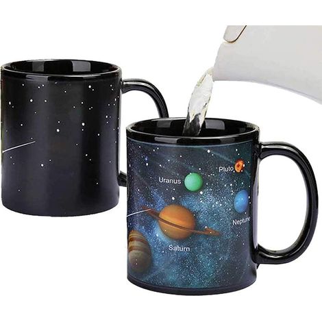 Tasse Thermosensible - Tasse Café Thermo-Chromique en Porcelaine 35 Cl - Cadeau Original pour Adulte - 1 Pièce (1/5)