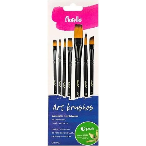 Pinceaux d'art en nylon, lot de 7.