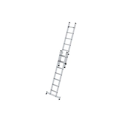 Escalera extensible de peldaños planos  2 tramos  con traviesa (1/2)